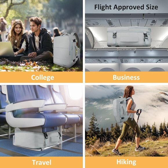 Taygeer Women's Elephant-Gray Travel Backpack Carry On 15.6inch Laptop Backpack - Picture 9 of 9